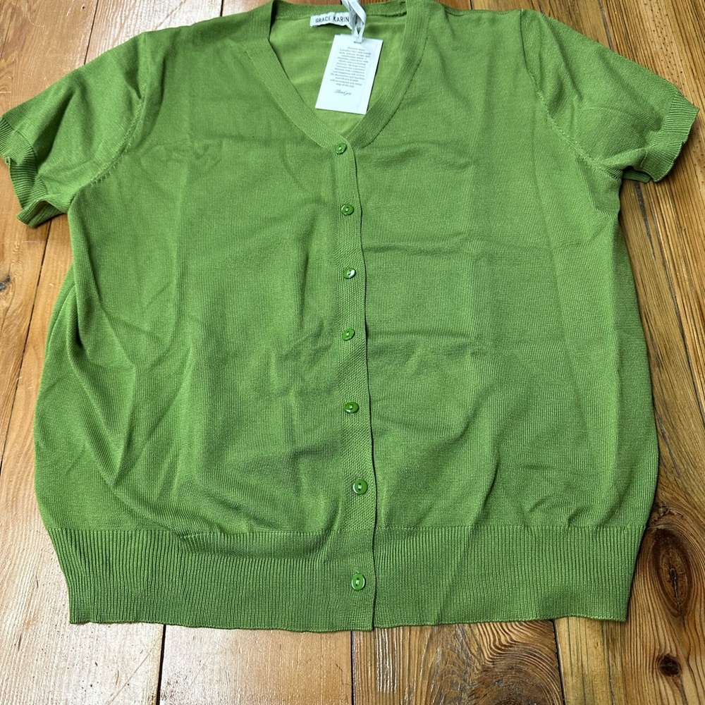 Grace Karin Green Knit Top XL